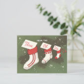 Vintage Stockings Feestdagenkaart (Staand voorkant)