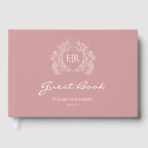 Vintage Stof Roze Bloemenkroon Monogram Trouw 2