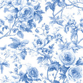 Vintage Stofblauw Toile Rozen Huwelijksprogramma Programmakaart