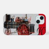 VINTAGE STOOMLOCOMOTIEF MONOGRAM iPhone 15 CASE (Achterkant horizontaal)