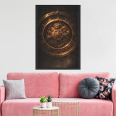 Vintage Stoomtech Horloge Canvas Afdruk (Insitu (Woonkamer))