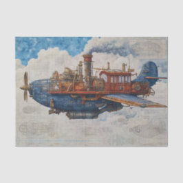 Vintage Stoomtech-luchtschip Tissuepapier