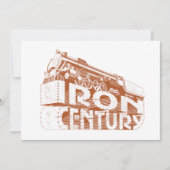 Vintage Stoomtrein Typografie IJzeren Eeuw Kaart (Voorkant)