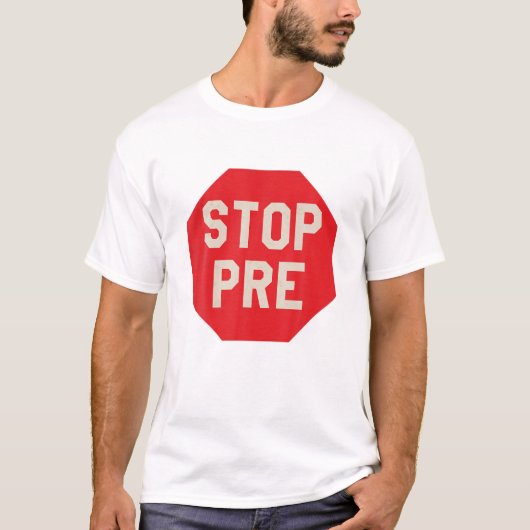 Vintage Stop Pre Marathon Hardlopen T-shirt (Voorkant)