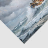 Vintage Stormachtige Zee Schip Decoupage Tissuepapier (Detail)