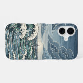 Vintage Stormy Waves iPhone 16 Hoesje (Achterkant horizontaal)