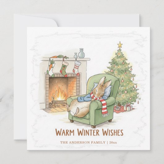 Vintage Storybook Peter Rabbit Feestdagenkaart (Voorkant)