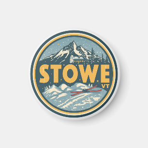 Vintage Stowe, VT buiten winterpaden skislope Magneet