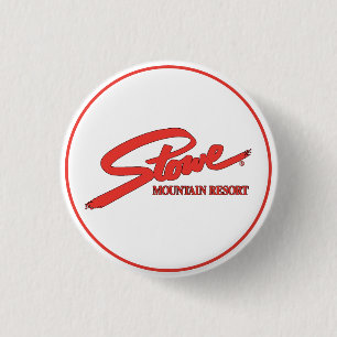 Vintage Stowe, VT buiten winterpaden skislope Ronde Button 3,2 Cm