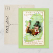 Vintage Str. Patrick's Day Groetings Briefkaart (Voorkant / Achterkant)