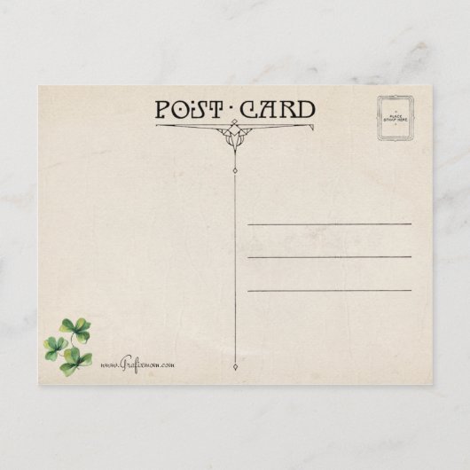 Vintage Str. Patrick's Day Groetings Briefkaart (Achterkant)