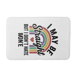 Vintage Straight But Kind Regenboog Pride T-shirt_ Badmat