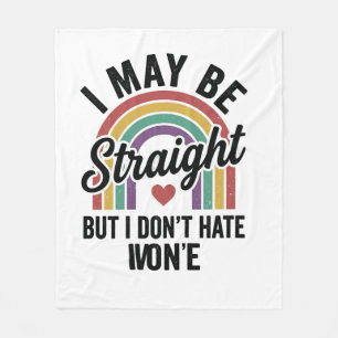 Vintage Straight But Kind Regenboog Pride T-shirt_ Fleece Deken