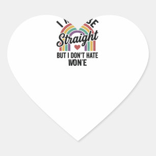 Vintage Straight But Kind Regenboog Pride T-shirt_ Hart Sticker