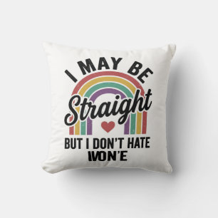 Vintage Straight But Kind Regenboog Pride T-shirt_ Kussen