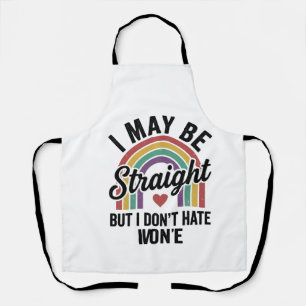 Vintage Straight But Kind Regenboog Pride T-shirt_ Schort
