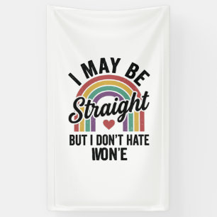 Vintage Straight But Kind Regenboog Pride T-shirt_ Spandoek