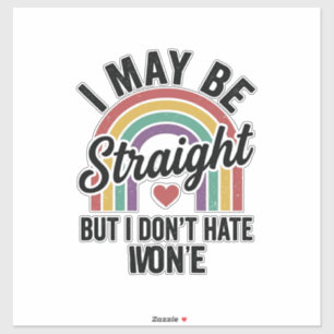 Vintage Straight But Kind Regenboog Pride T-shirt_ Sticker