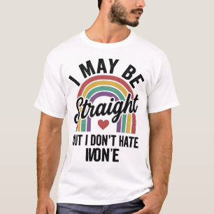 Vintage Straight But Kind Regenboog Pride T-shirt_ T-shirt