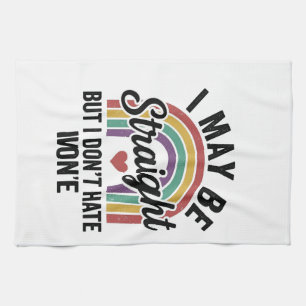 Vintage Straight But Kind Regenboog Pride T-shirt_ Theedoek