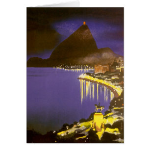 Vintage strand bij nacht in Rio De Janeiro, Brazil