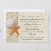 Vintage strand- en kant trouwjubileum kaart (Achterkant)