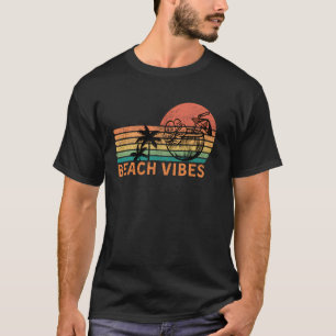 Vintage strand vibes kokosnoot cocktail palmbomen t-shirt