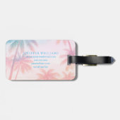 Vintage strand zonsondergang palmbomen pastel bagagelabel (Achterkant horizontaal)