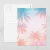 Vintage strand zonsondergang palmbomen pastel briefkaart (Voorkant / Achterkant)