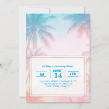 Vintage strand zonsondergang palmbomen pastel
