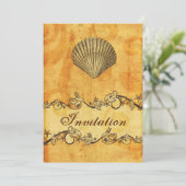 vintage , strandbruiloft nodigt uit voor rustige , kaart (Staand voorkant)