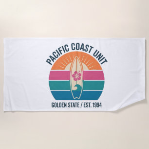 Vintage strandhanddoek van de Pacific Coast Surf Strandlaken