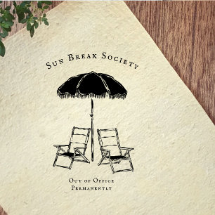 Vintage strandstoelen Kust lifestyle branding Rubberstempel