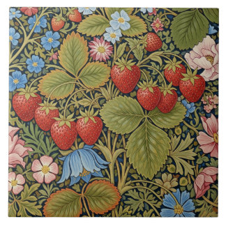 Vintage Strawberries and Flowers  Tegeltje