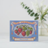 vintage strawberries briefkaart (Staand voorkant)