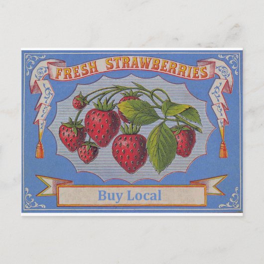 vintage strawberries briefkaart (Voorkant)