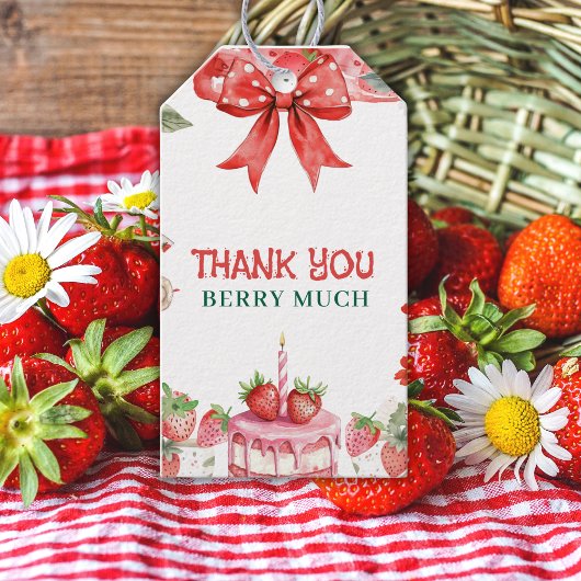Vintage Strawberry Berry First Birthday  Cadeaulabel