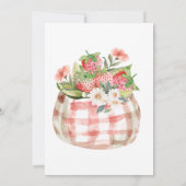 Vintage strawberry Berry First Birthday Invitation Kaart (Achterkant)