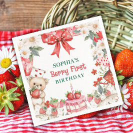 Vintage Strawberry Berry First Birthday  Servet