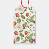 Vintage Strawberry Daisy Botanical Pattern  Cadeaulabel (Voorkant)
