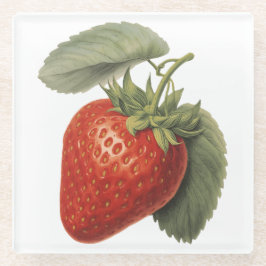 Vintage Strawberry  Glazen Onderzetter