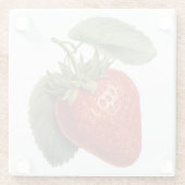 Vintage Strawberry  Glazen Onderzetter (Achterkant)