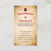 Vintage Strawberry Information Business Card Visitekaartje (Achterkant)