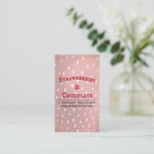 Vintage Strawberry Information Business Card Visitekaartje (Staand voorkant)