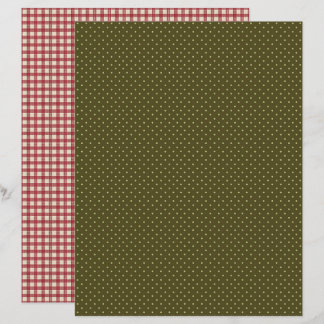 Vintage Strawberry Polka Dots Scrapbook Paper