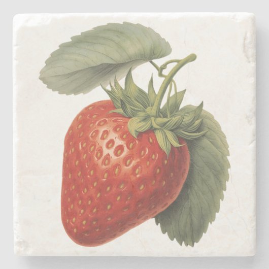 Vintage Strawberry  Stenen Onderzetter (Voorkant)
