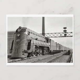 Vintage Streamline-Briefkaart voor stoomlocomotiev Briefkaart