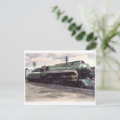 Vintage Streamline-Briefkaart voor stoomlocomotiev Briefkaart (Staand voorkant)