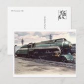 Vintage Streamline-Briefkaart voor stoomlocomotiev Briefkaart (Voorkant / Achterkant)