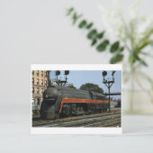 Vintage Streamline-Briefkaart voor stoomlocomotiev Briefkaart (Staand voorkant)